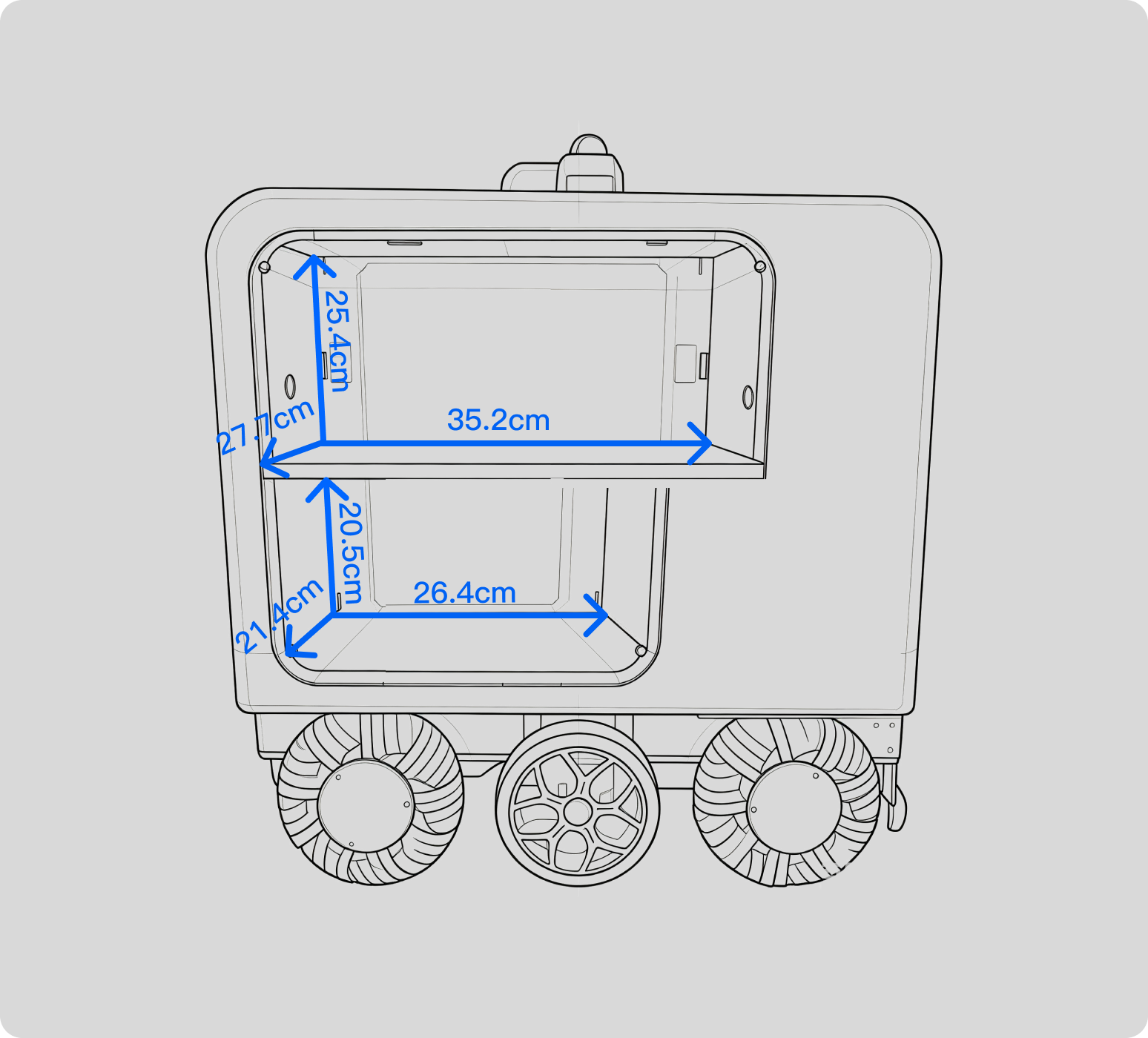 Multi-box, large capacity — two compartments, 30 kg each