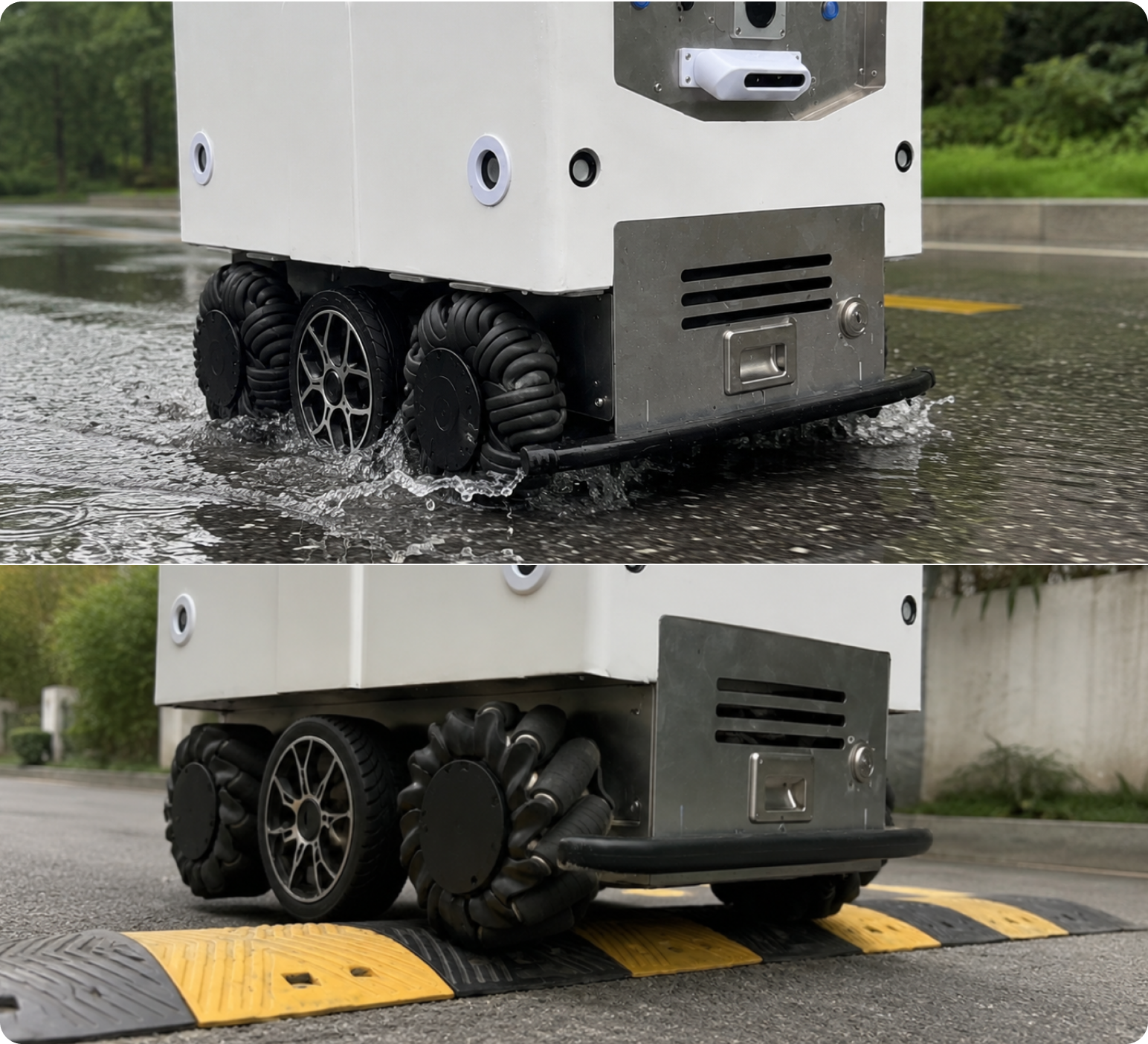 All-weather and tough — rain, puddles, or speed bumps, it handles them all